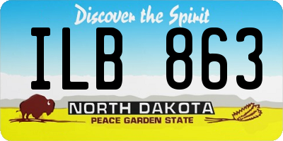 ND license plate ILB863