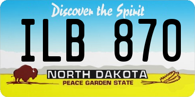 ND license plate ILB870
