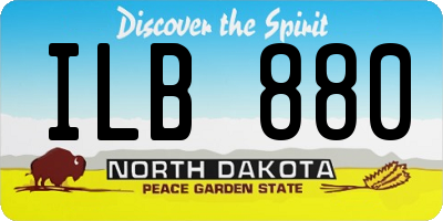 ND license plate ILB880