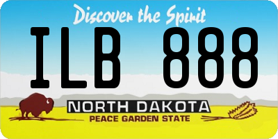 ND license plate ILB888