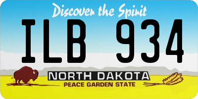 ND license plate ILB934