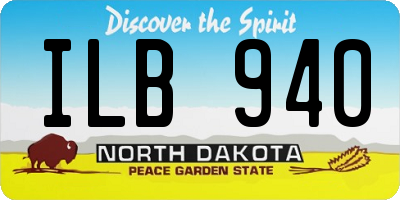 ND license plate ILB940