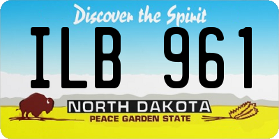 ND license plate ILB961