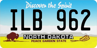 ND license plate ILB962