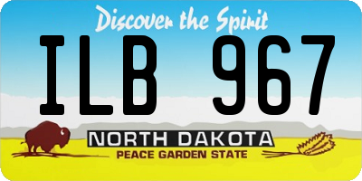 ND license plate ILB967
