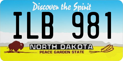 ND license plate ILB981