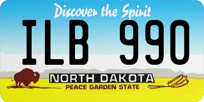 ND license plate ILB990