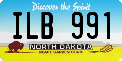 ND license plate ILB991