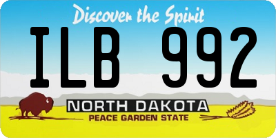 ND license plate ILB992