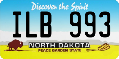 ND license plate ILB993