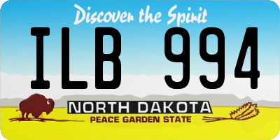ND license plate ILB994