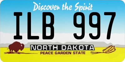 ND license plate ILB997