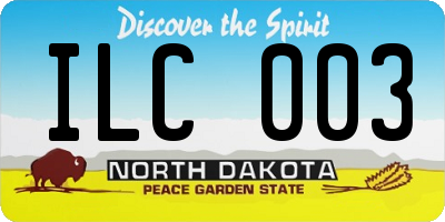 ND license plate ILC003