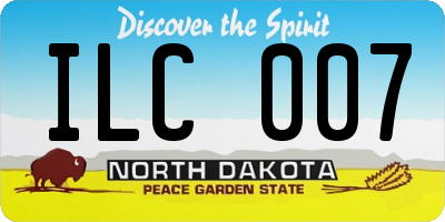 ND license plate ILC007