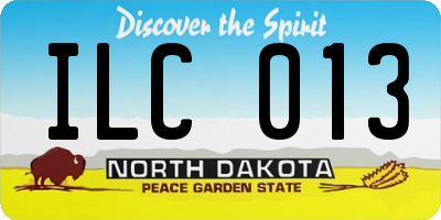 ND license plate ILC013