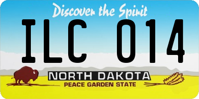 ND license plate ILC014