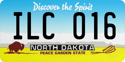 ND license plate ILC016