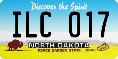 ND license plate ILC017