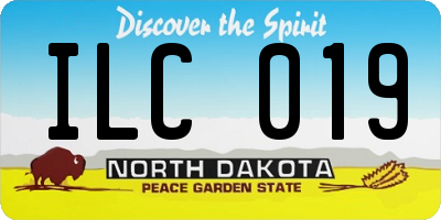 ND license plate ILC019