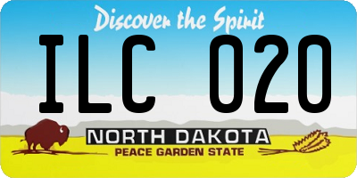 ND license plate ILC020