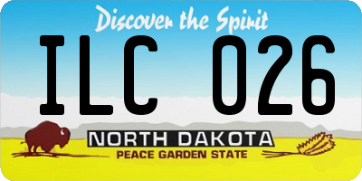 ND license plate ILC026
