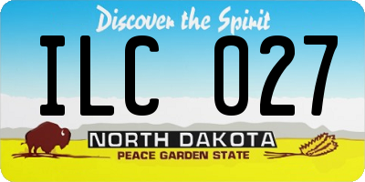 ND license plate ILC027