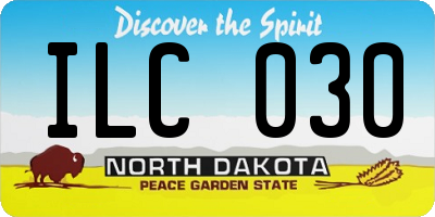 ND license plate ILC030