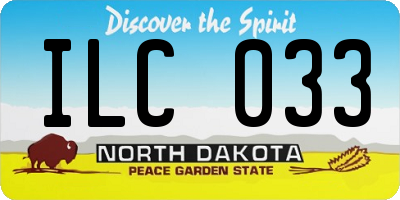 ND license plate ILC033
