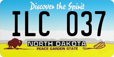ND license plate ILC037
