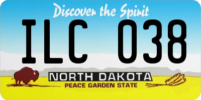 ND license plate ILC038