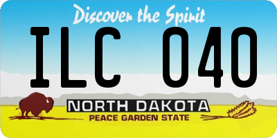 ND license plate ILC040