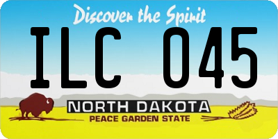ND license plate ILC045