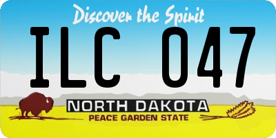 ND license plate ILC047