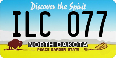 ND license plate ILC077