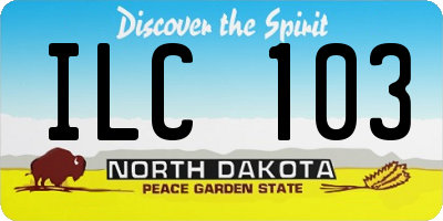 ND license plate ILC103