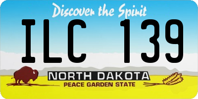 ND license plate ILC139