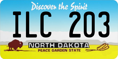 ND license plate ILC203