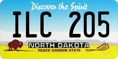 ND license plate ILC205