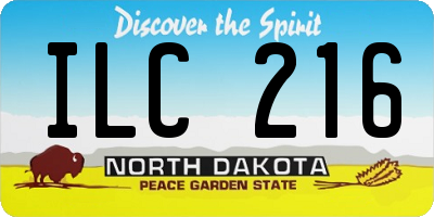 ND license plate ILC216