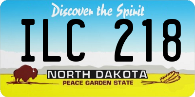ND license plate ILC218