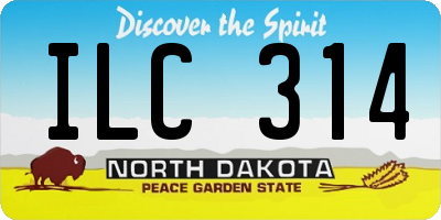 ND license plate ILC314