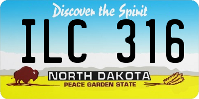 ND license plate ILC316