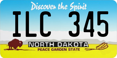 ND license plate ILC345