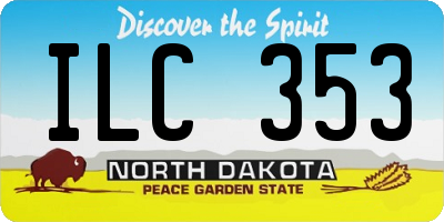 ND license plate ILC353