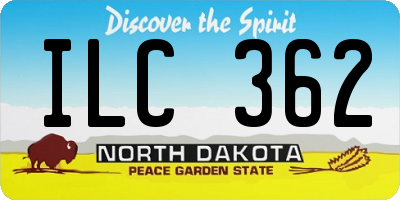 ND license plate ILC362