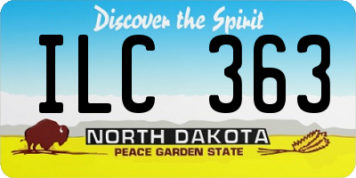 ND license plate ILC363