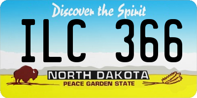 ND license plate ILC366