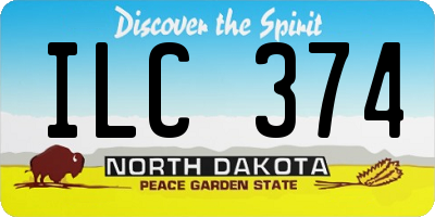 ND license plate ILC374