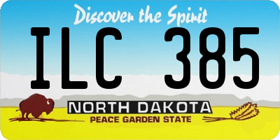 ND license plate ILC385