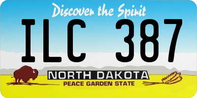 ND license plate ILC387